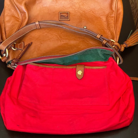 Florentine Leather Medium Zip Hobo Handbag - Natural Brown - Picture 8 of 12